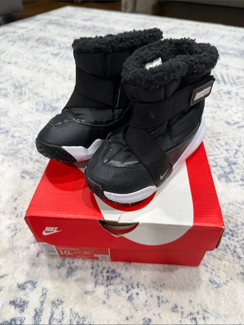 Nike Kids Black and White Cozy Winter Boots